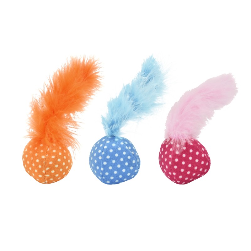 POLKA DOT BALL WITH FEATHER