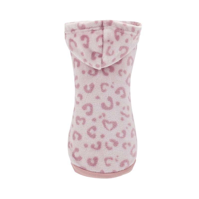 FELPA CON CAPPUCCIO PINK ANIMAL PRINT