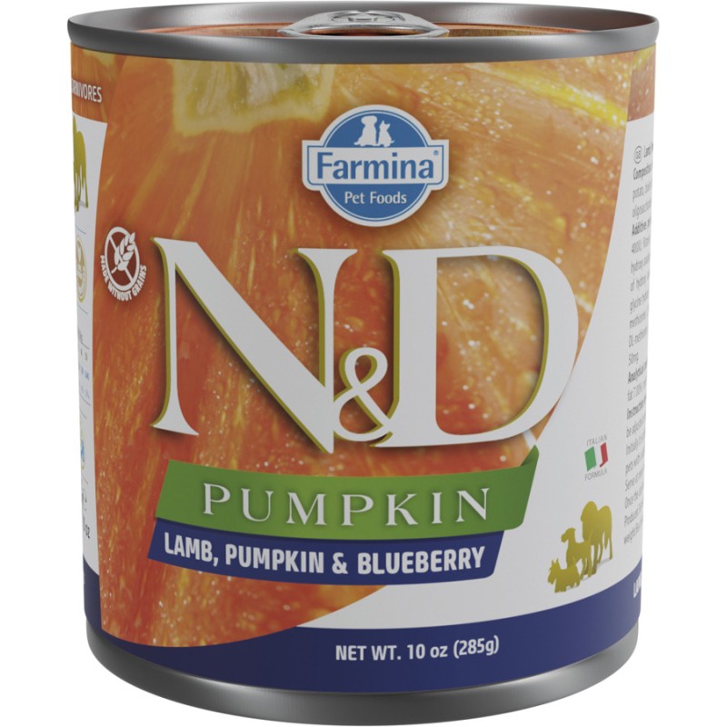 ND DOG PUMPKIN CORDERO  CALABAZA  ARANDANO 285GR