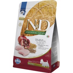 ND DOG ANCESTRAL GRAIN  POLLO ESPELTA AVENA Y GRANADA ADULT MINI 25KG