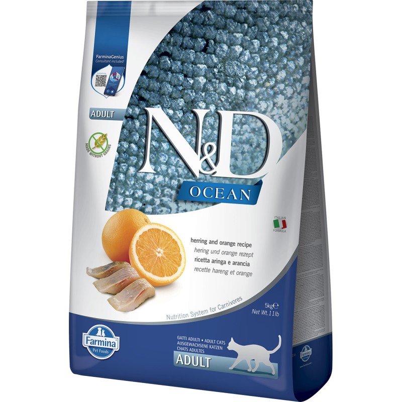 ND CAT OCEAN ARENQUE NARANJA ADULT 5kg