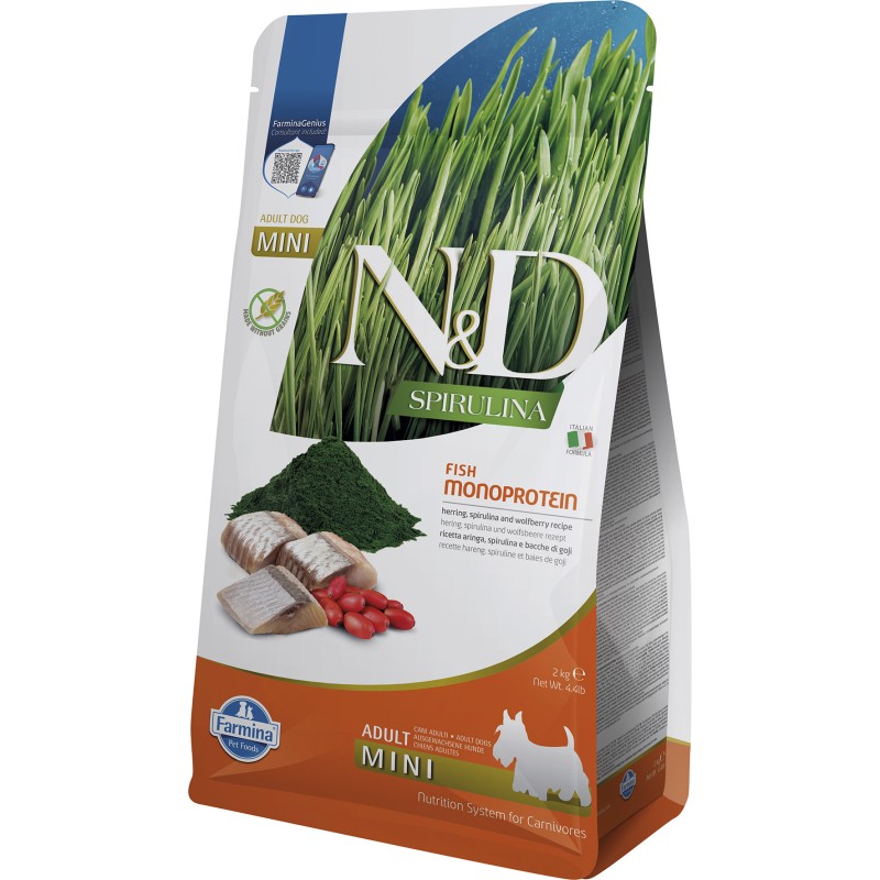 ND DOG SPIRULINA ARENQUE ADULT MINI 2 KG