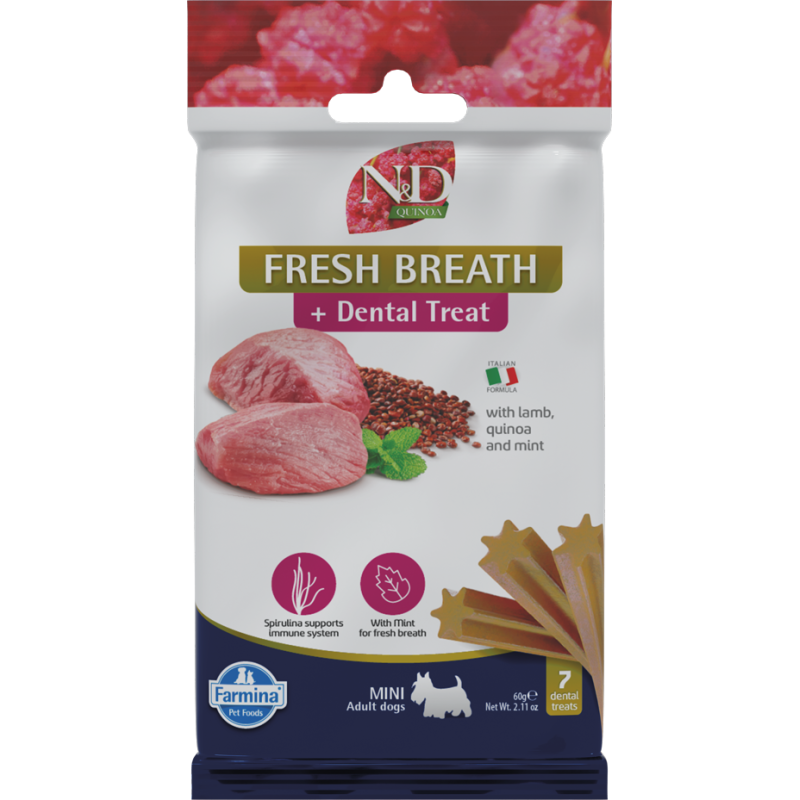 ND QUINOA SNACK DOG FRESH BREATHE MINI 7 STICKS