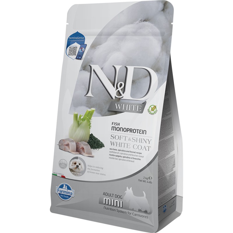 ND DOG WHITE LUBINA HINOJO Y ESPIRULINA ADULT MINI 2KG