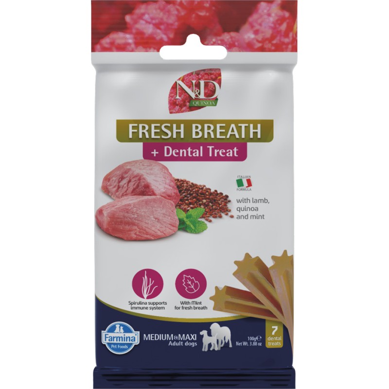 ND QUINOA SNACK DOG FRESH BREATHE MEDMAXI  7 STICKS